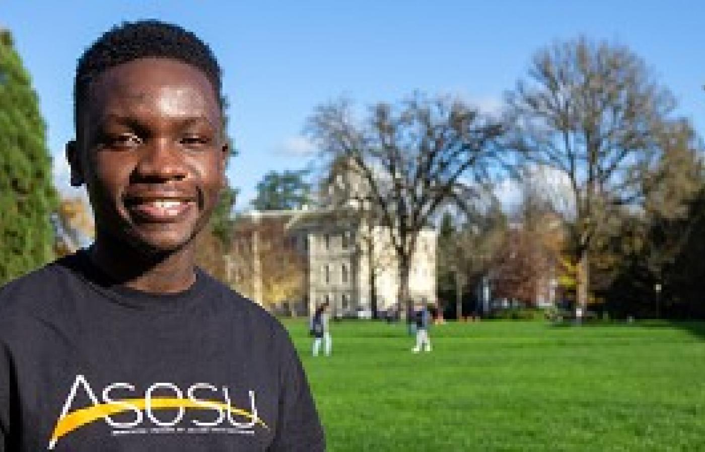 Photo of Sylvester Omondi on OSU campus