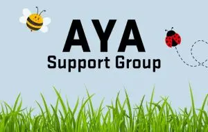 Title of group on image of blue sky and grass with bugs flying