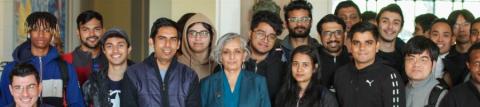 President Murthy with international students